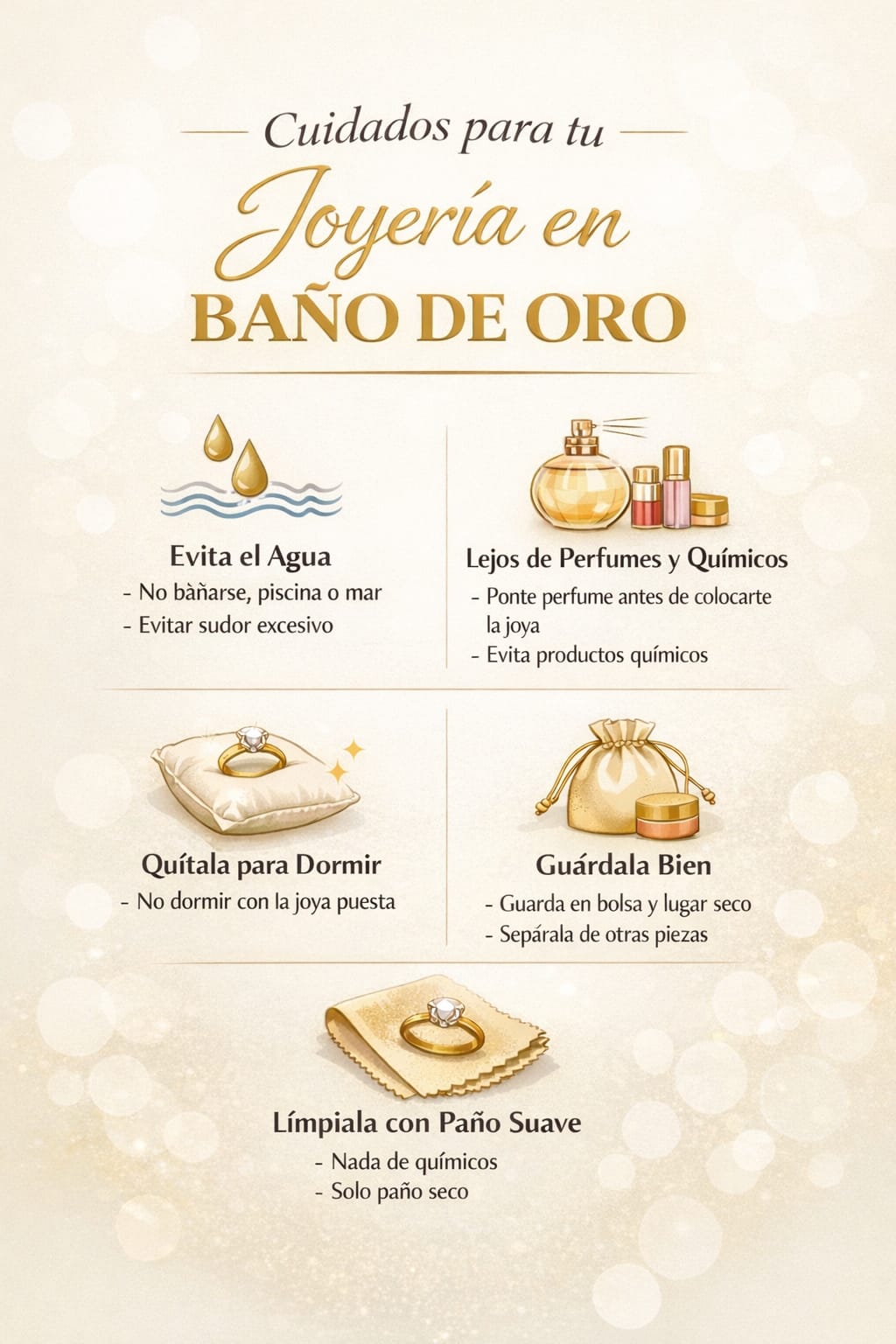 ✨ CUIDADO DE TUS JOYAS EN BAÑO DE ORO