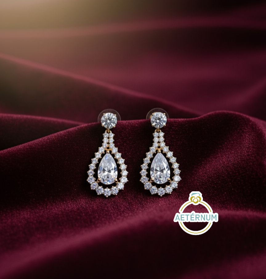 Aretes elegantes| Baño de oro
