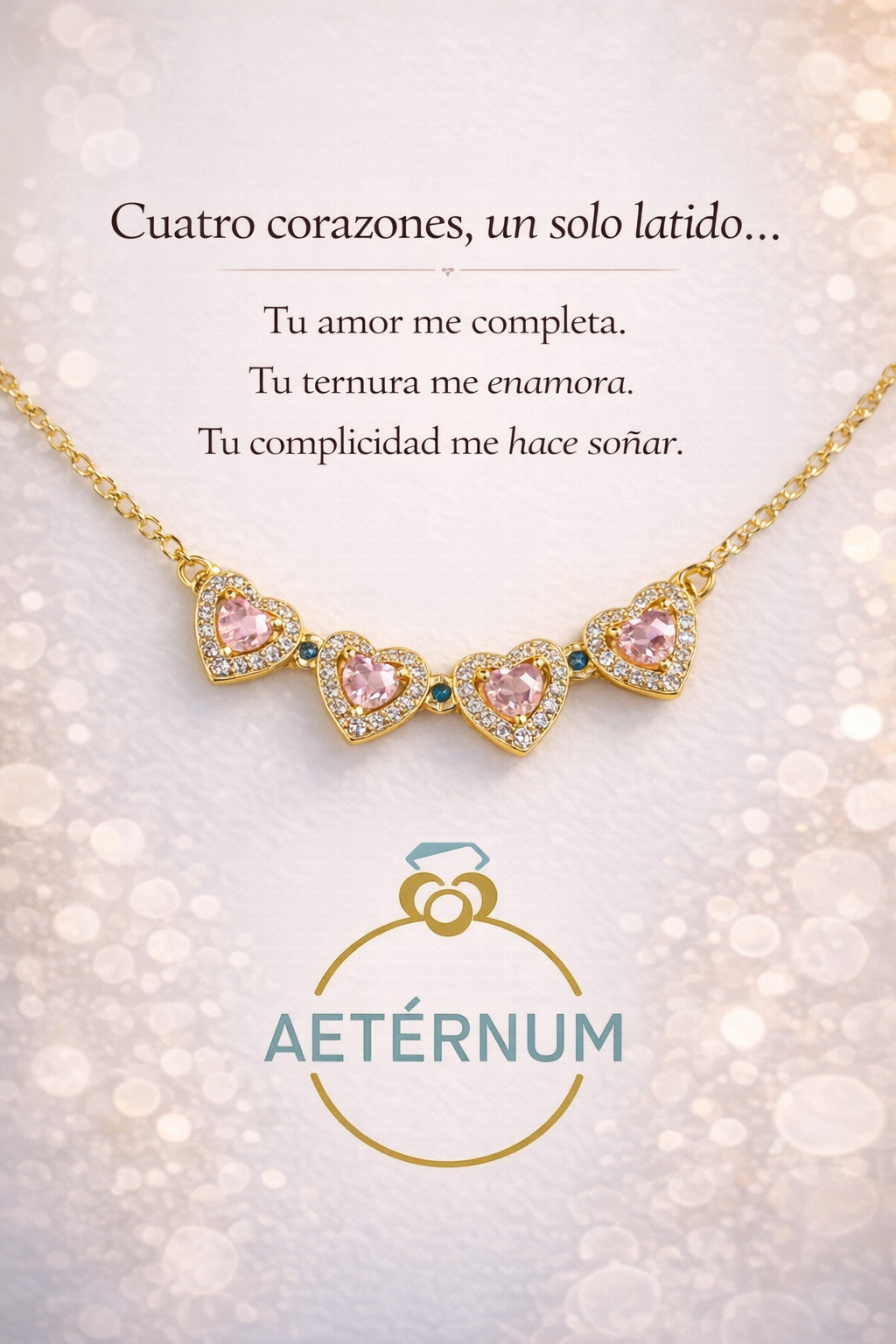Collar de corazón| Baño de oro