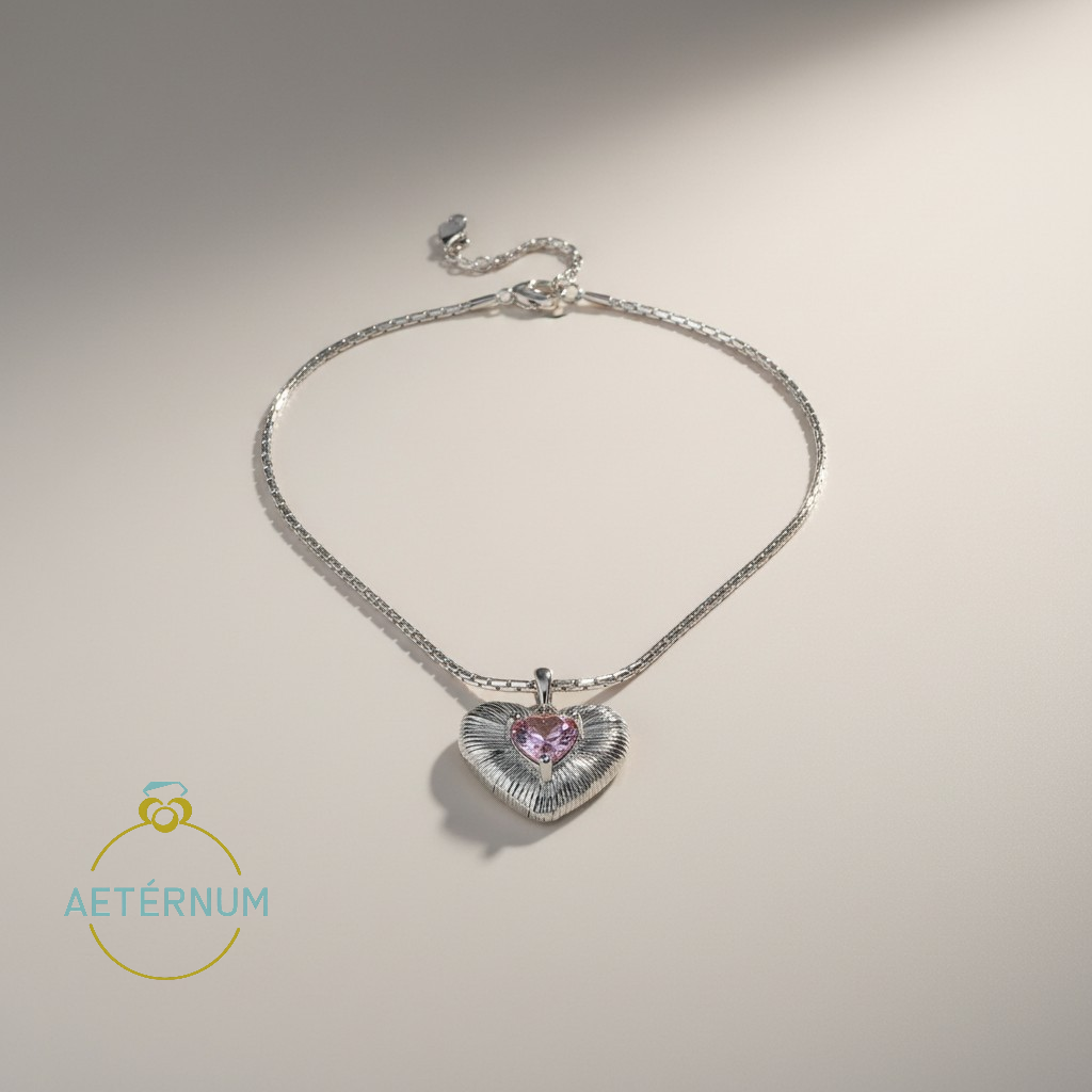 Collar de corazón 💖🤍