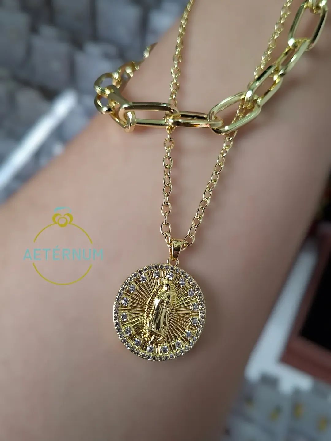 Collar Doble Virgen de Guadalupe 🙏| Baño de oro